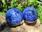 Polished Sodalite Spheres x 2 From Kunene River, Namibia