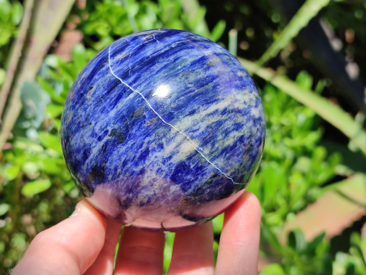 Polished Sodalite Spheres x 2 From Kunene River, Namibia