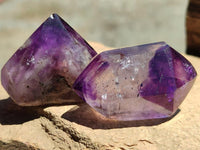 Polished Smokey Amethyst Window Crystals x 20 From Akansobe, Madagascar