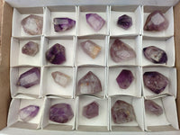 Polished Smokey Amethyst Window Crystals x 20 From Akansobe, Madagascar
