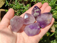 Polished Smokey Amethyst Window Crystals x 20 From Akansobe, Madagascar