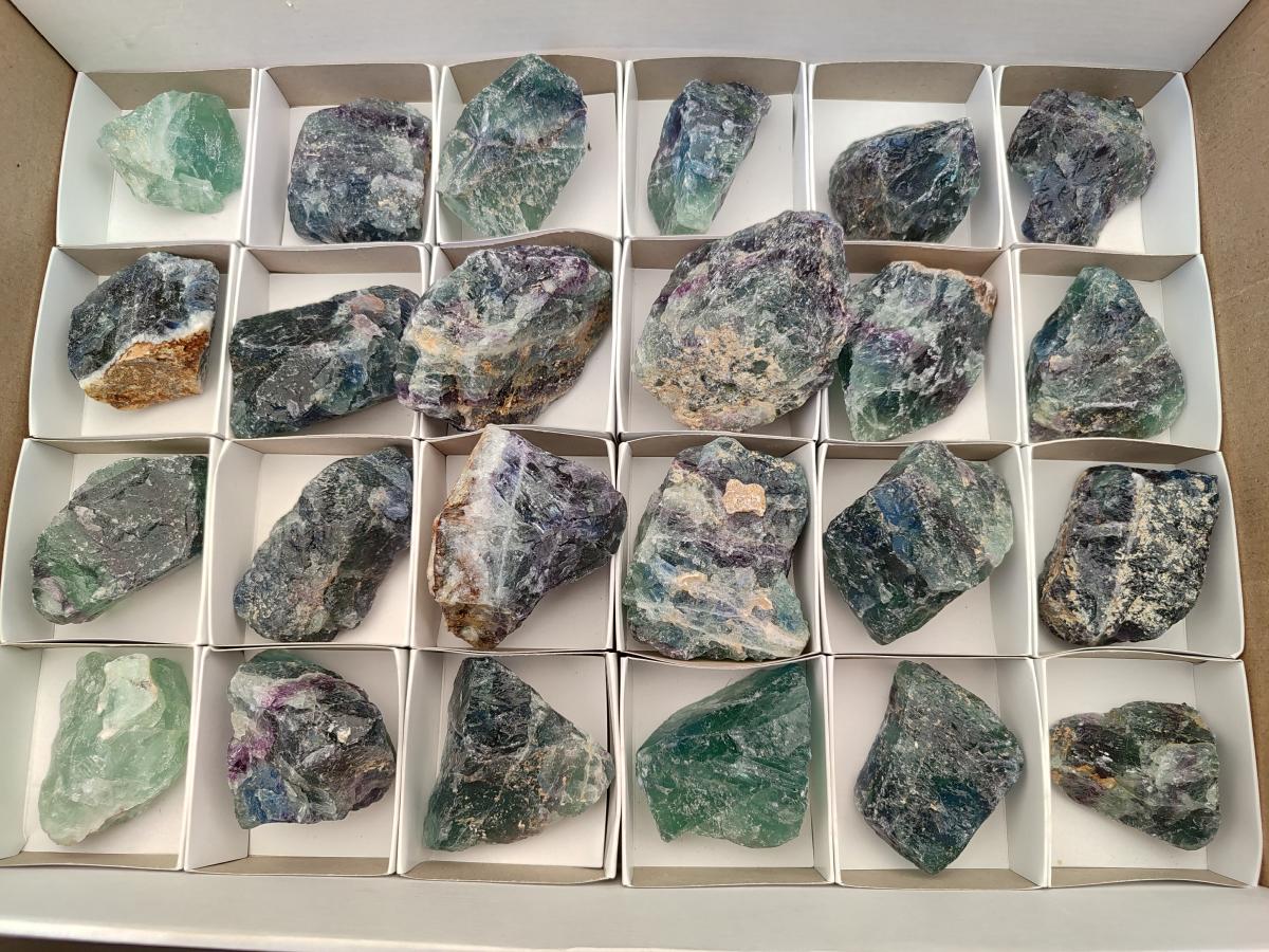 Natural Watermelon Fluorite Cobbed Specimens x 24 From Uis, Namibia