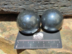 Polished Black Basalt Spheres x 12 From Madagascar