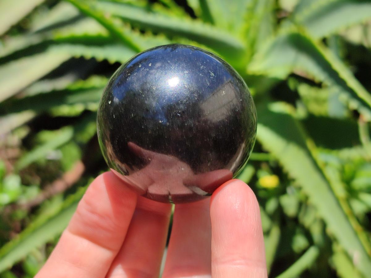 Polished Black Basalt Spheres x 12 From Madagascar