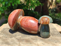 Polished Polychrome Jasper Mushrooms x 5 From NW Coast, Madagascar