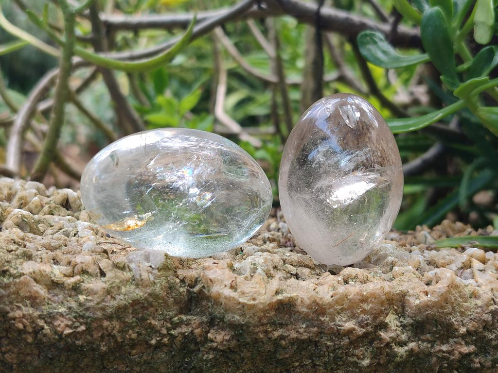 Polished Clear Rock Crystal Galets x 12 From Amoron’i Mania Madagascar