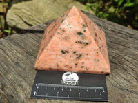 Polished Orange Calcite With Biotite Pyramids x 2 From Madagascar