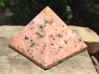 Polished Orange Calcite With Biotite Pyramids x 2 From Madagascar