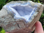 Natural Blue Lace Agate Geode Specimens x 3 From Nsanje, Malawi - Toprock Gemstones and Minerals 