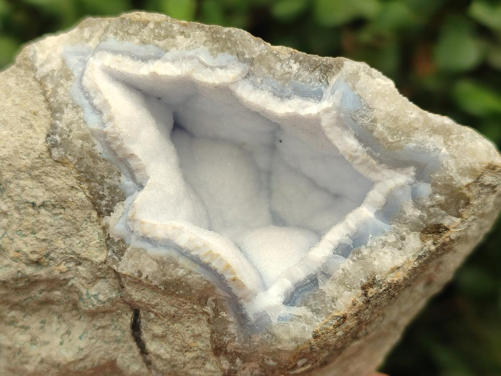 Natural Blue Lace Agate Geode Specimens x 3 From Nsanje, Malawi - Toprock Gemstones and Minerals 
