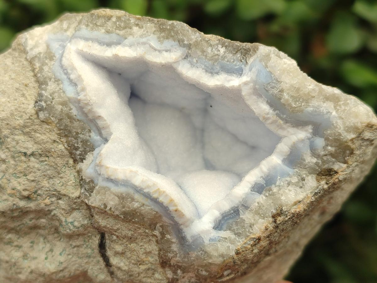 Natural Blue Lace Agate Geode Specimens x 3 From Nsanje, Malawi - Toprock Gemstones and Minerals 