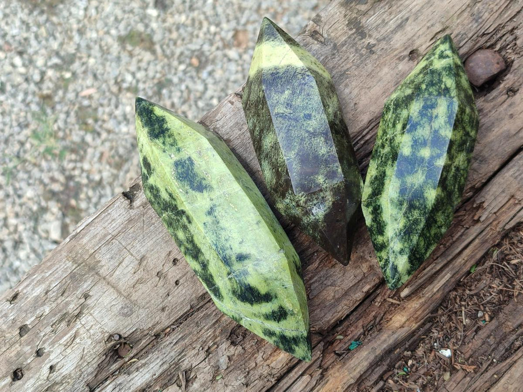 Polished Double Terminated Leopard Stone x 6 From Zimbabwe - Toprock Gemstones and Minerals 