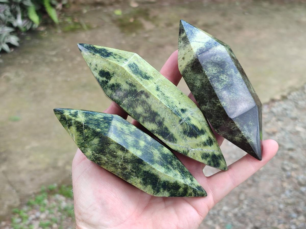 Polished Double Terminated Leopard Stone x 6 From Zimbabwe - Toprock Gemstones and Minerals 