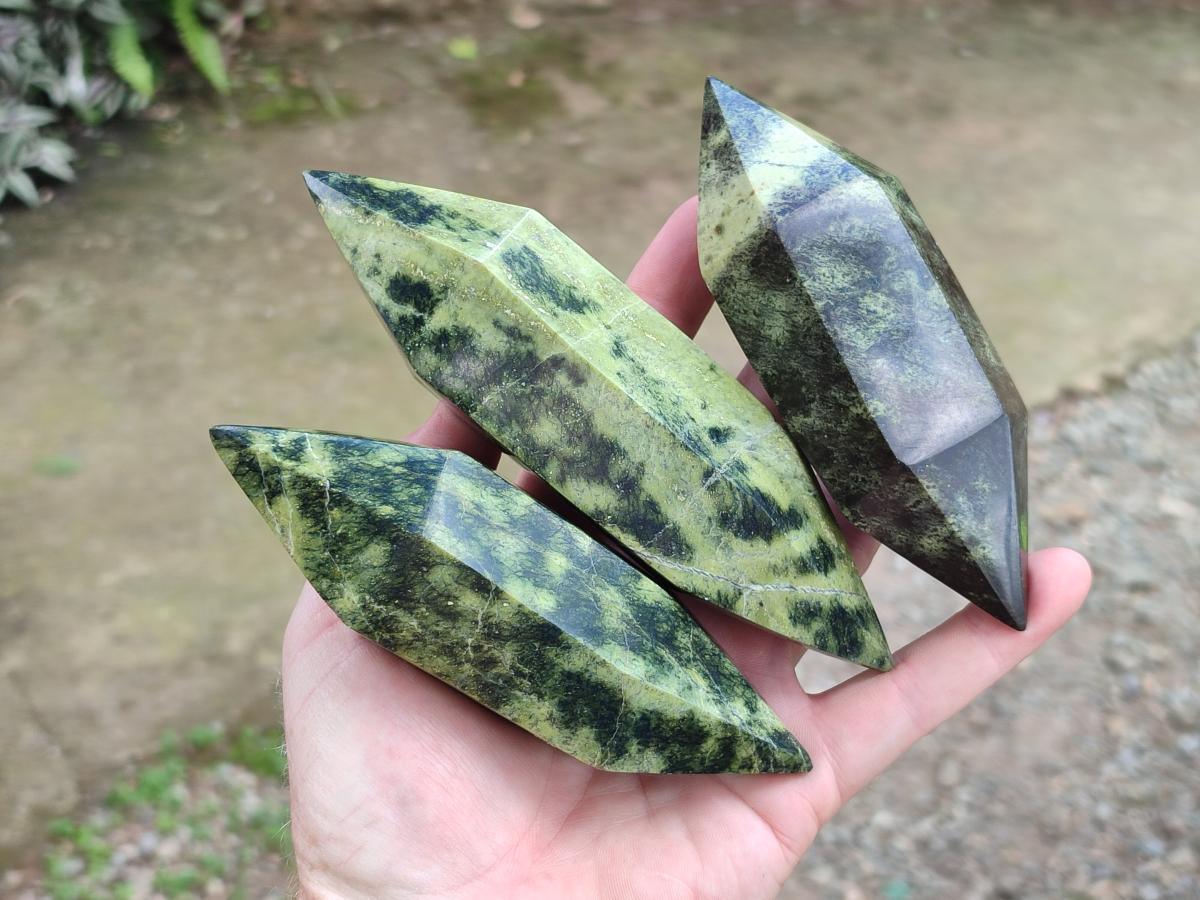 Polished Double Terminated Leopard Stone x 6 From Zimbabwe