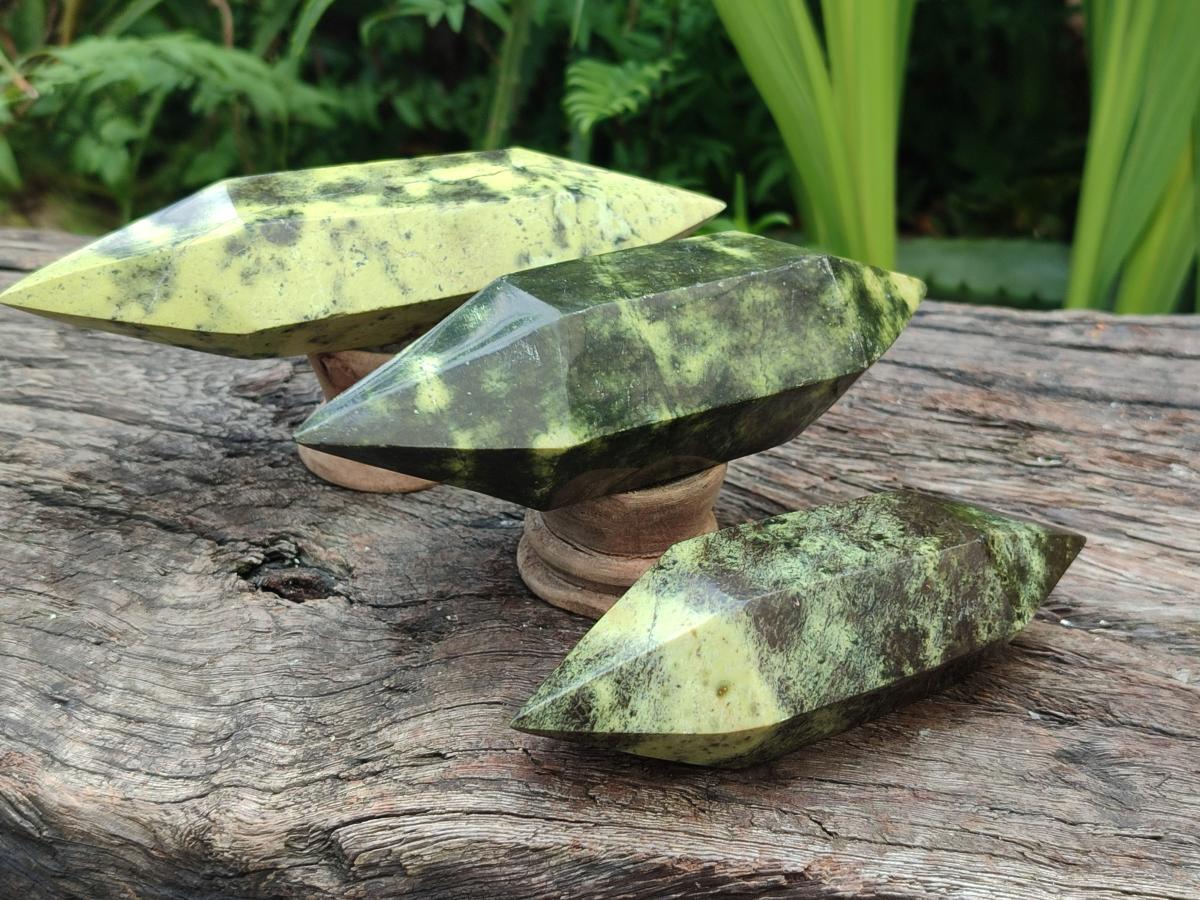 Polished Double Terminated Leopard Stone x 6 From Zimbabwe - Toprock Gemstones and Minerals 
