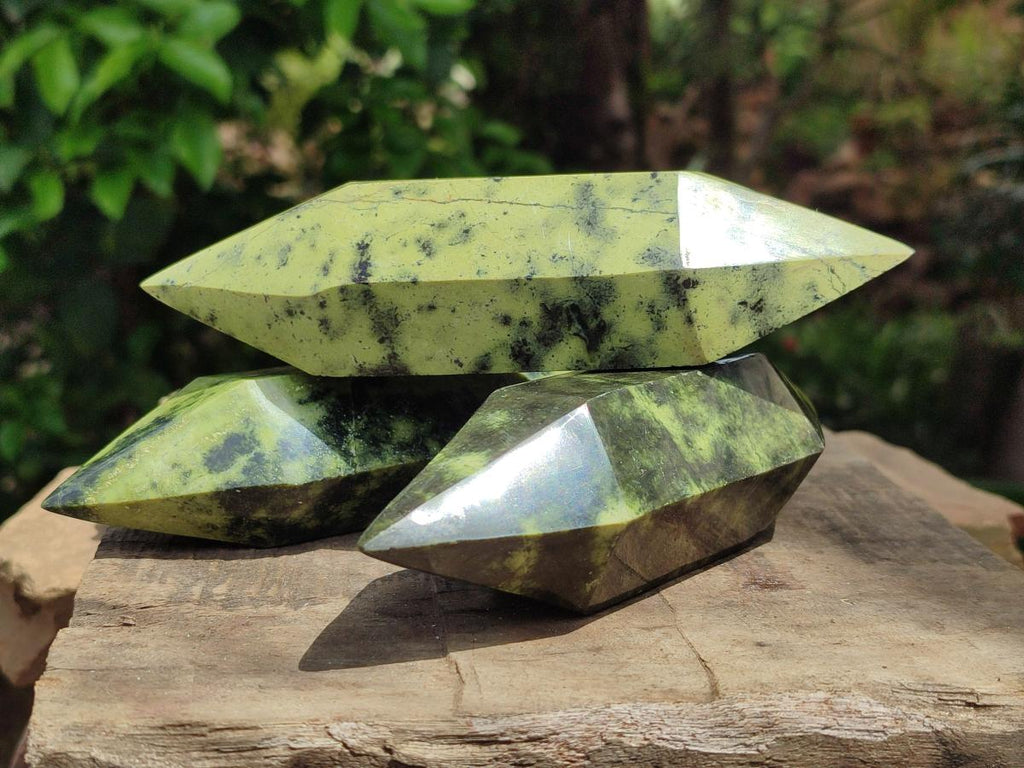Polished Double Terminated Leopard Stone x 6 From Zimbabwe - Toprock Gemstones and Minerals 