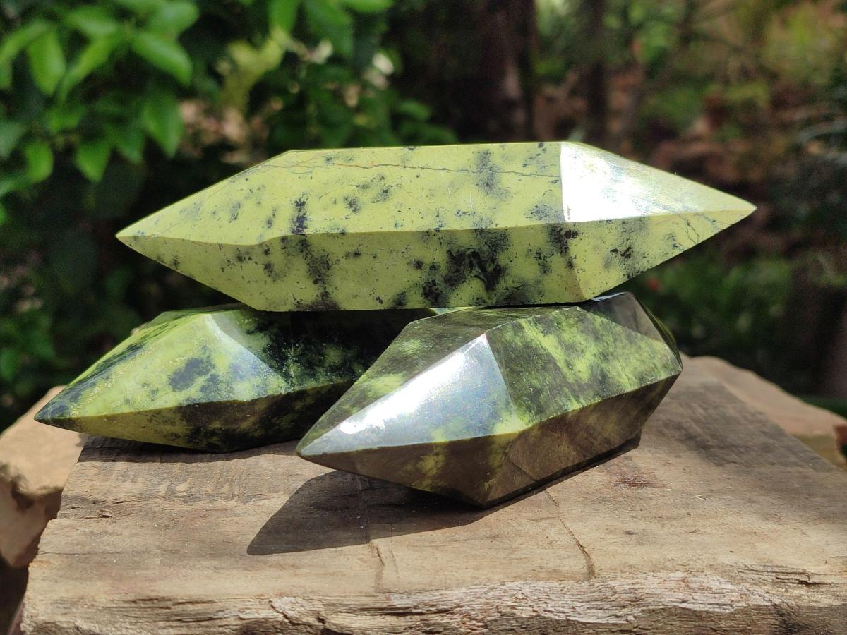 Polished Double Terminated Leopard Stone x 6 From Zimbabwe - Toprock Gemstones and Minerals 