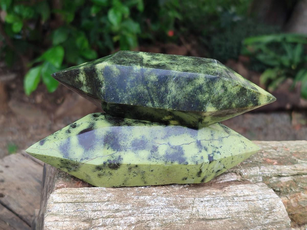 Polished Double Terminated Leopard Stone x 6 From Zimbabwe - Toprock Gemstones and Minerals 