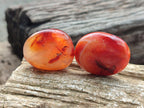 Polished Carnelian Agate Gemstone Galets x 23 From Madagascar