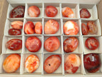 Polished Carnelian Agate Gemstone Galets x 23 From Madagascar