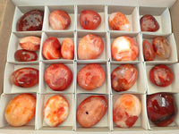 Polished Carnelian Agate Gemstone Galets x 23 From Madagascar