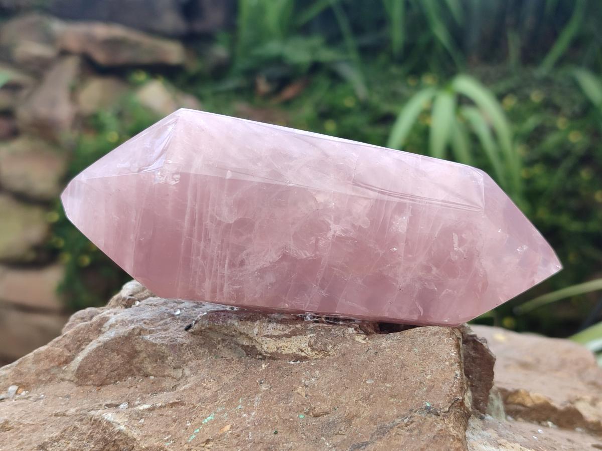 Polished Double Terminated Rose Quartz Crystals x 4 From Madagascar