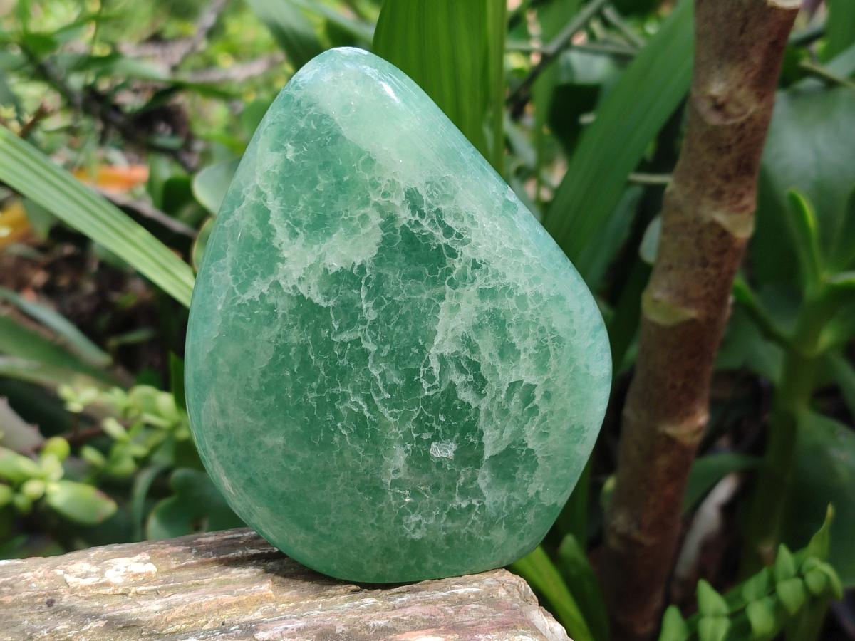 Polished Green Fluorite Standing Free Form x 2 From Madagascar