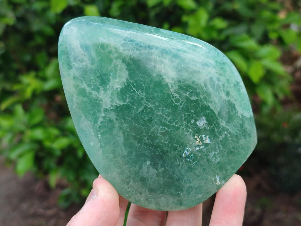 Polished Green Fluorite Standing Free Form x 2 From Madagascar