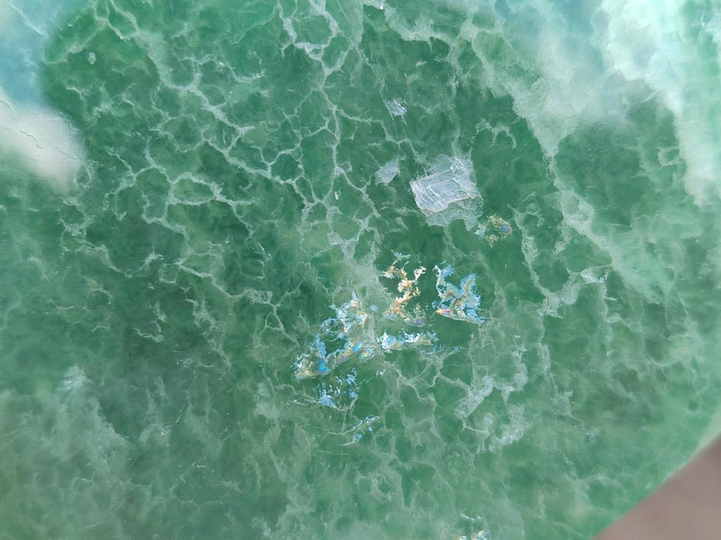 Polished Green Fluorite Standing Free Form x 2 From Madagascar