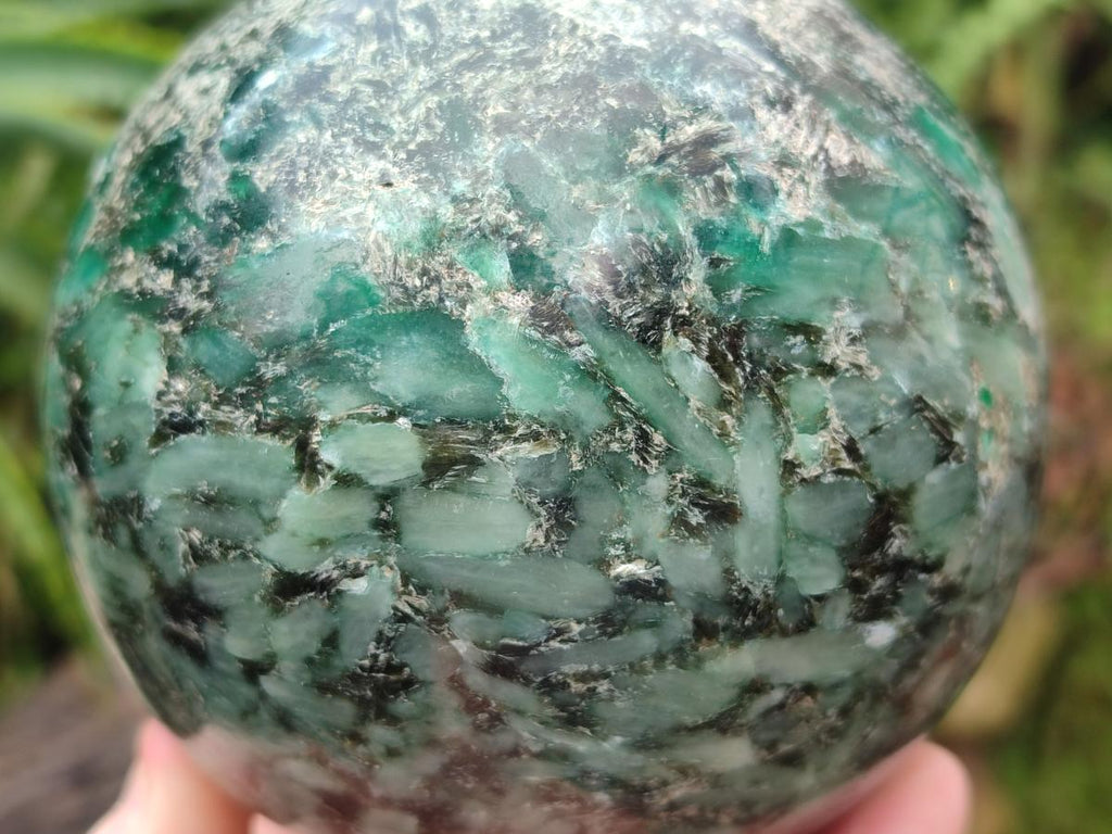 Polished Emerald Mica 'Mutokolite' Sphere x 1 From Mutoko, Zimbabwe
