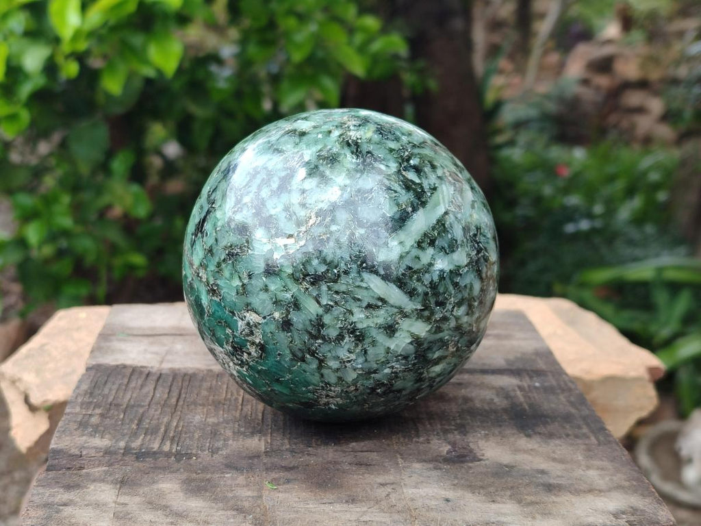 Polished Emerald Mica 'Mutokolite' Sphere x 1 From Mutoko, Zimbabwe