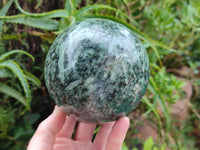 Polished Emerald Mica 'Mutokolite' Sphere x 1 From Mutoko, Zimbabwe