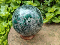 Polished Emerald Mica 'Mutokolite' Sphere x 1 From Mutoko, Zimbabwe