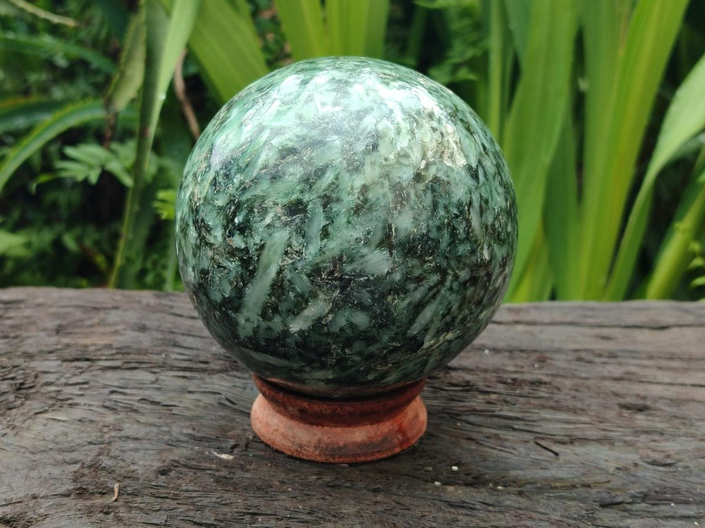 Polished Emerald Mica 'Mutokolite' Sphere x 1 From Mutoko, Zimbabwe