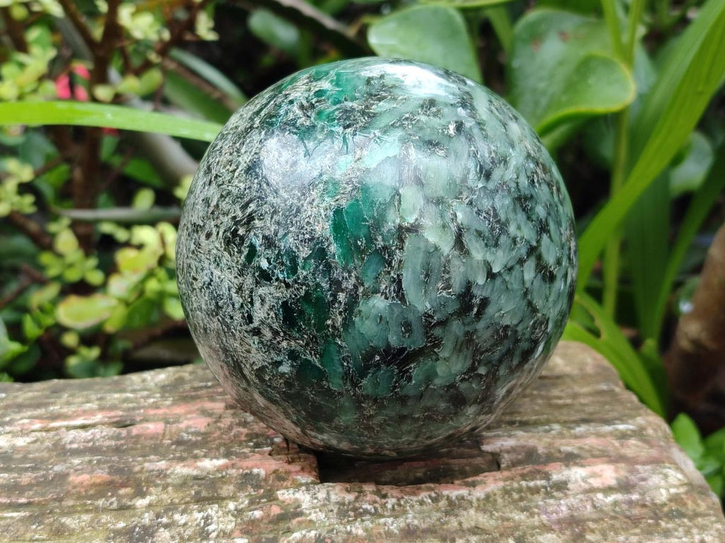 Polished Emerald Mica 'Mutokolite' Sphere x 1 From Mutoko, Zimbabwe