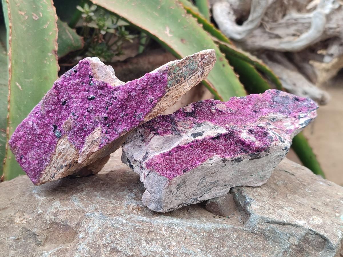 Natural Salrose Cobaltion Dolomite Specimens x 3 From Kakanda, Congo