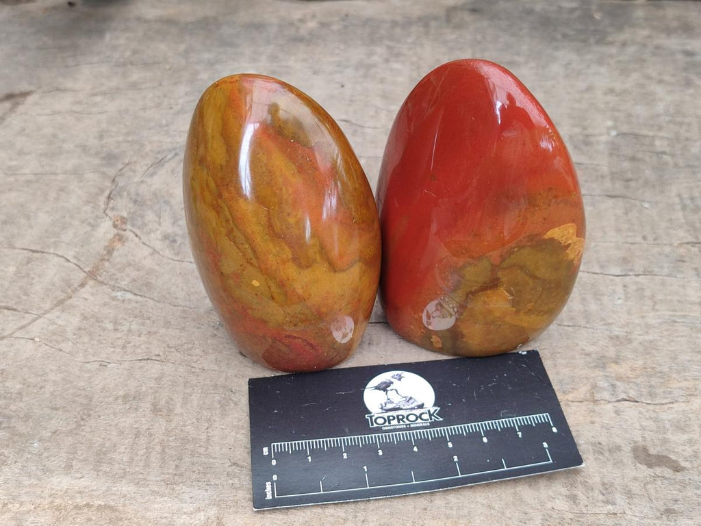 Polished Red Flame Jasper Standing Free Forms x 6 From Madagascar