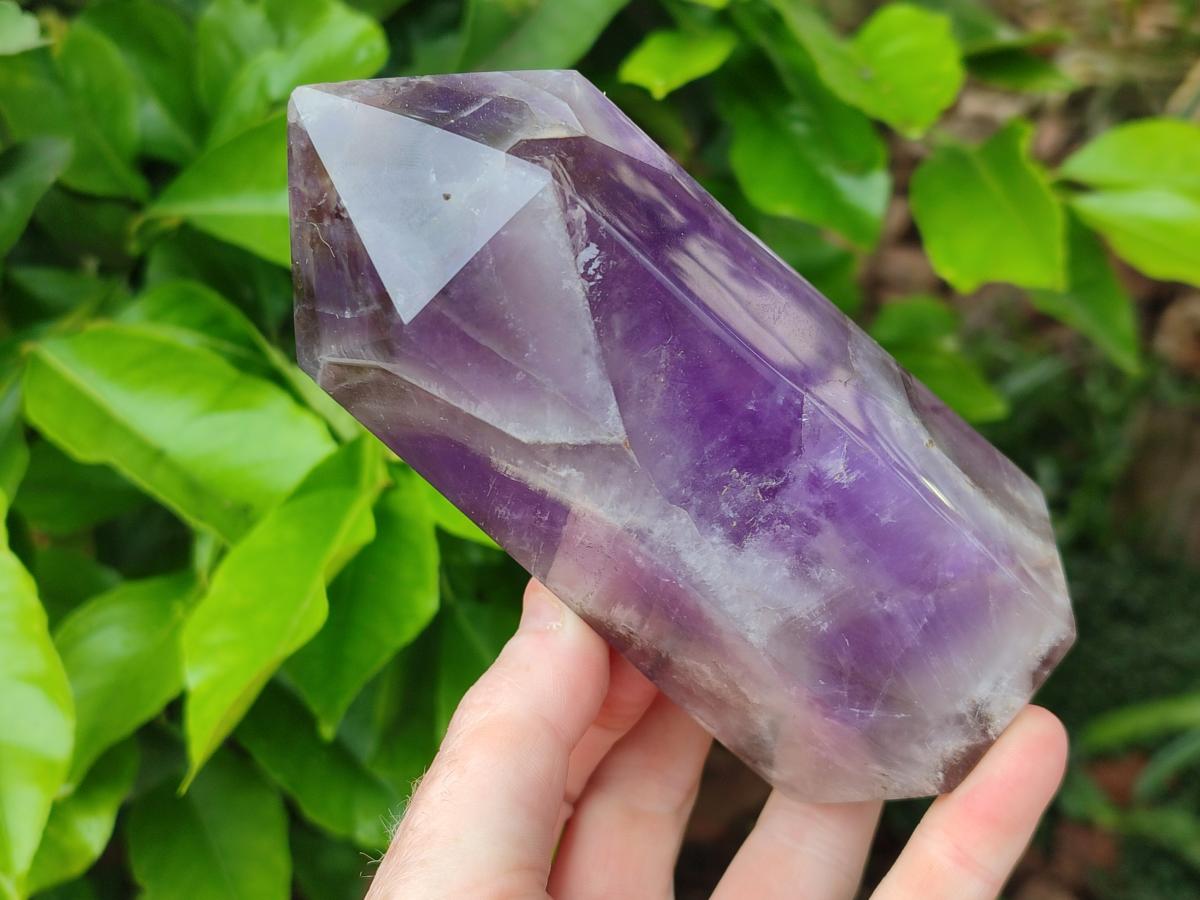 Polished Chevron Amethyst Crystals x 2 From Madagascar