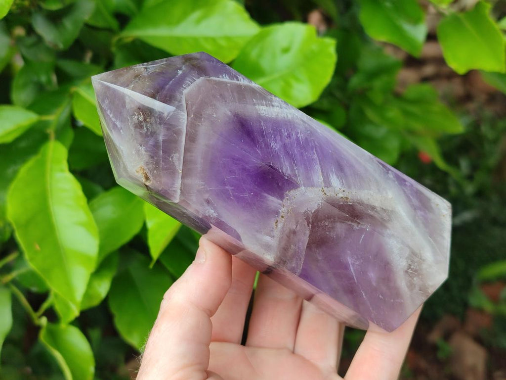 Polished Chevron Amethyst Crystals x 2 From Madagascar