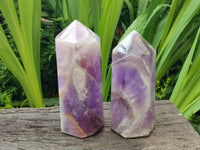 Polished Chevron Amethyst Crystals x 2 From Madagascar