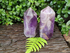 Polished Chevron Amethyst Crystals x 2 From Madagascar