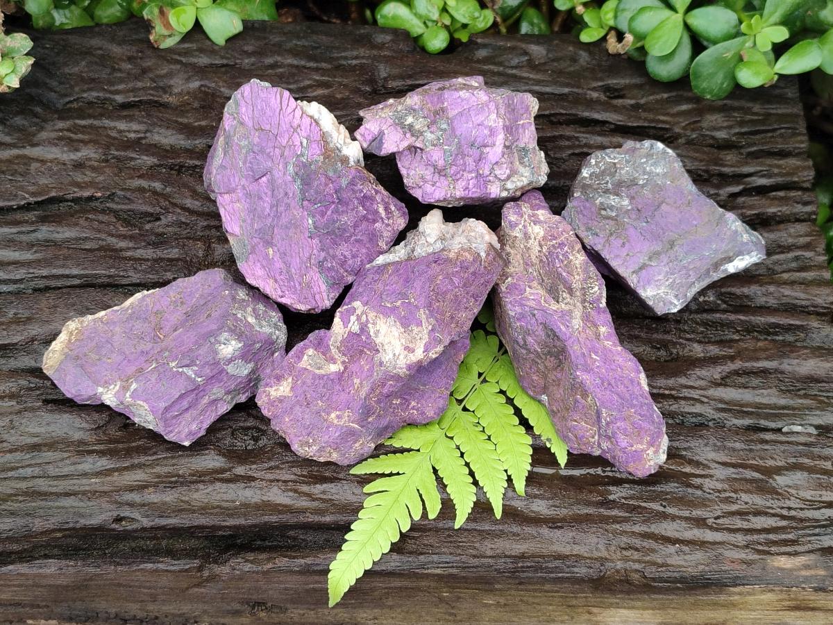 Natural Metallic Purpurite Specimens x 6 From Erongo, Namibia