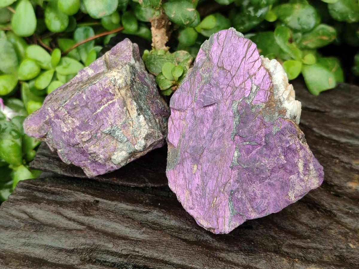 Natural Metallic Purpurite Specimens x 6 From Erongo, Namibia