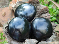 Polished Black Basalt Galets x 12 From Madagascar