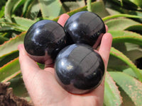 Polished Black Basalt Galets x 12 From Madagascar