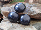 Polished Black Basalt Galets x 12 From Madagascar