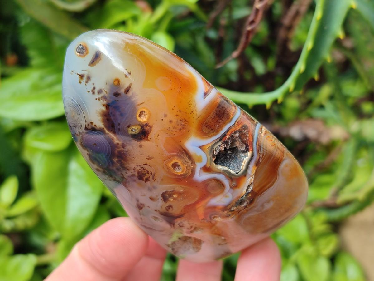 Polished Dendritic Agate Standing Free Forms x 6 From Moralambo, Madagascar