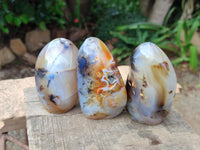 Polished Dendritic Agate Standing Free Forms x 6 From Moralambo, Madagascar
