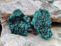 Natural Silky Malachite Specimens x 6 From Kasompe, Congo