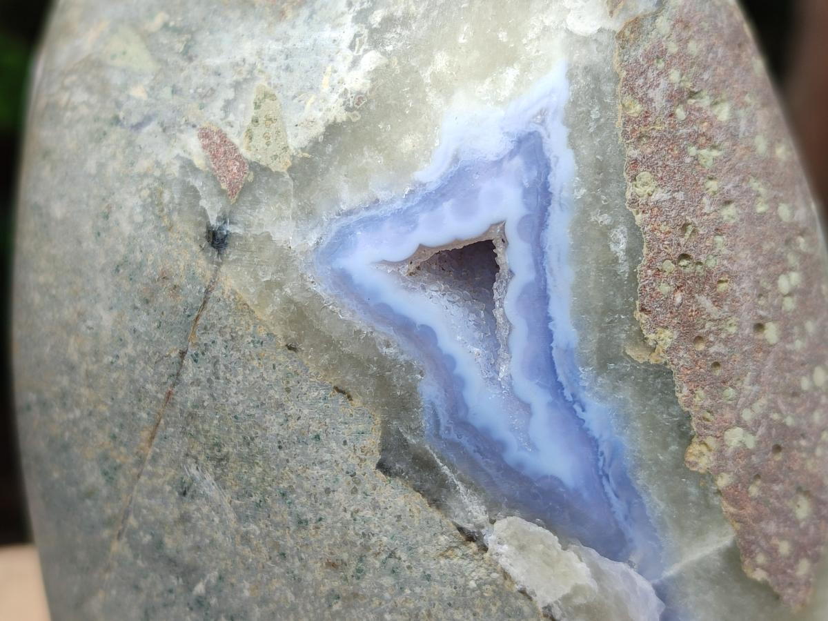 Polished Blue Lace Agate Standing Free Forms x 2 From Nsanje, Malawi